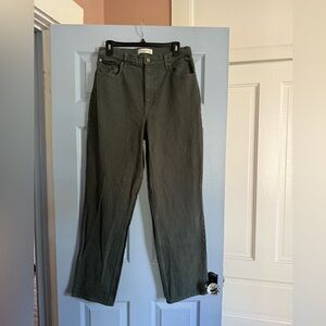 Abercrombie & Fitch olive green curve love jeans